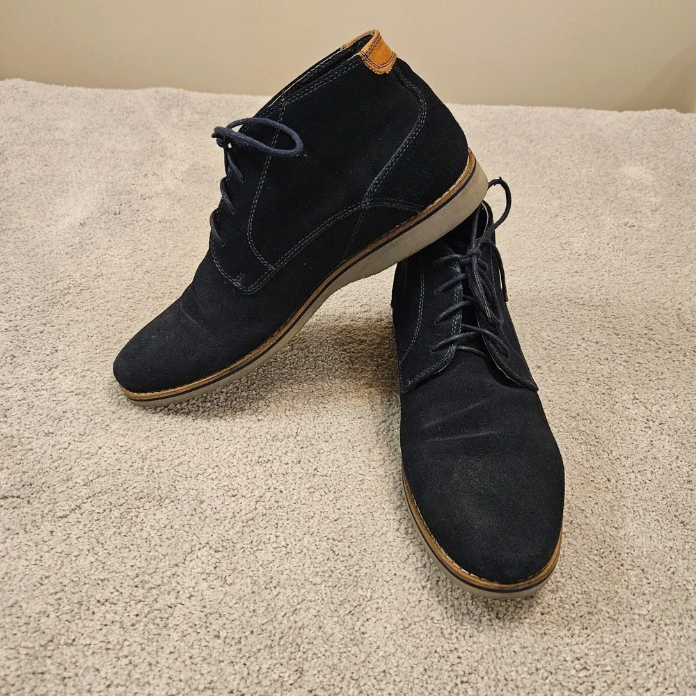 Mauro Alfani Men's 11 Navy Blue Suede Leather Chukka Boots Gonzalo‎ Dress Casual